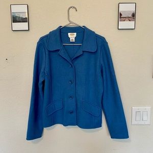 Talbots blue alpaca blend coat, size L